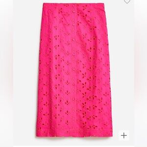 J.Crew Button-front cotton eyelet pencil skirt